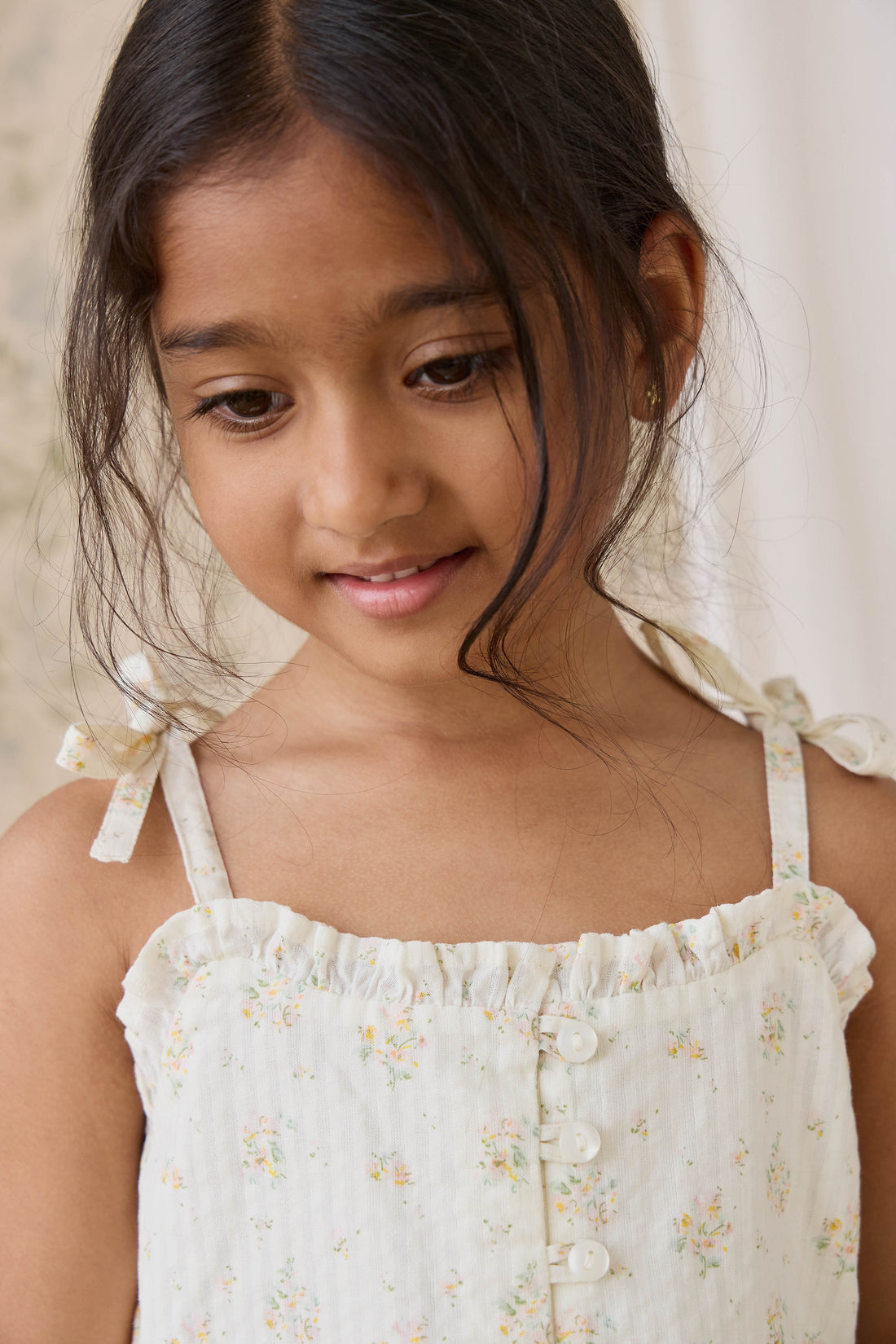 Organic Cotton Mirabel Top-Justine Parchment Childrens Top from Jamie Kay USA