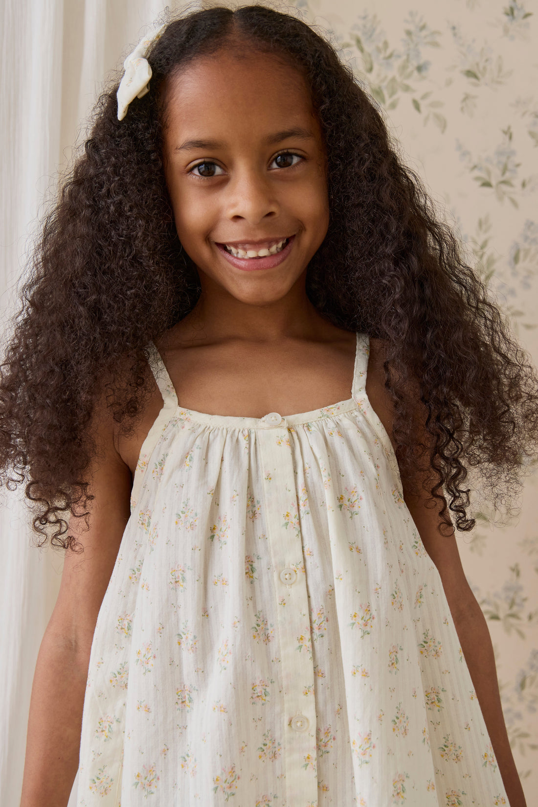 Organic Cotton Cosette Dress-Justine Parchment Childrens Dress from Jamie Kay USA