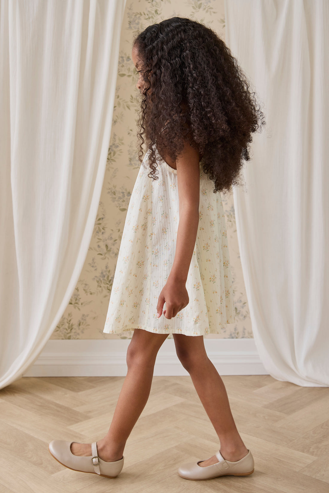 Organic Cotton Cosette Dress-Justine Parchment Childrens Dress from Jamie Kay USA