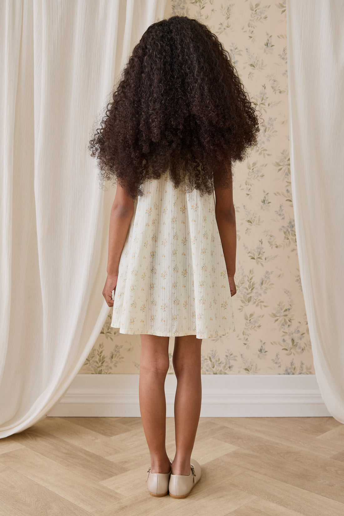 Organic Cotton Cosette Dress-Justine Parchment Childrens Dress from Jamie Kay USA
