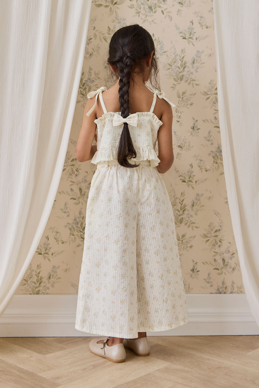 Organic Cotton Cosette Pant-Justine Parchment Childrens Pant from Jamie Kay USA