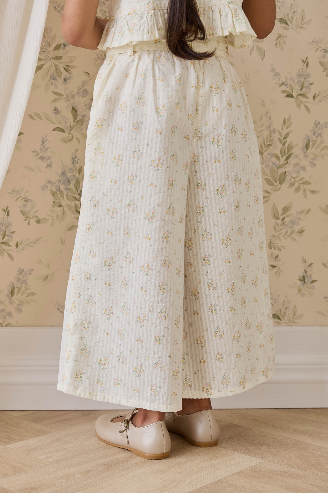 Organic Cotton Cosette Pant-Justine Parchment Childrens Pant from Jamie Kay USA