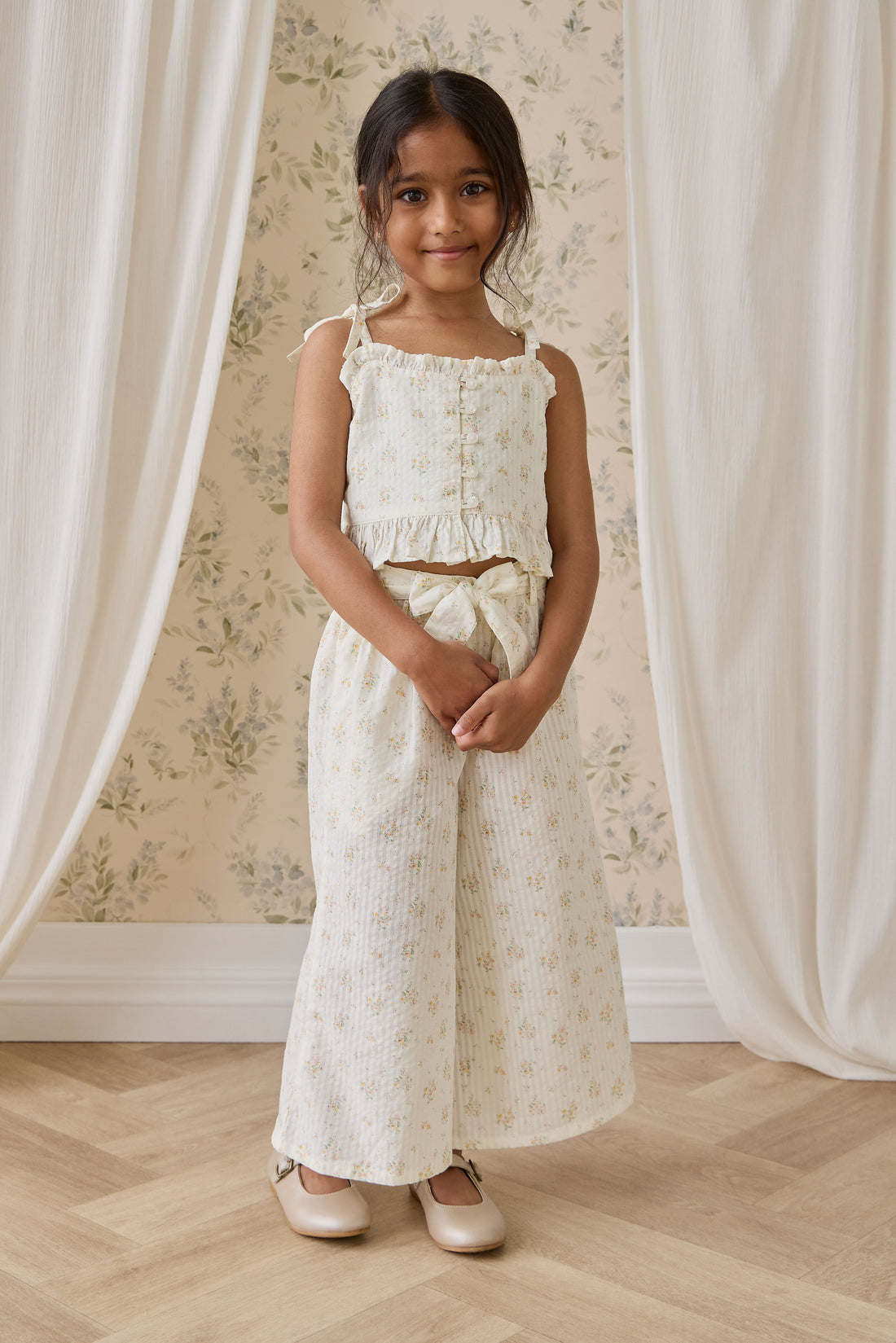 Organic Cotton Cosette Pant-Justine Parchment Childrens Pant from Jamie Kay USA