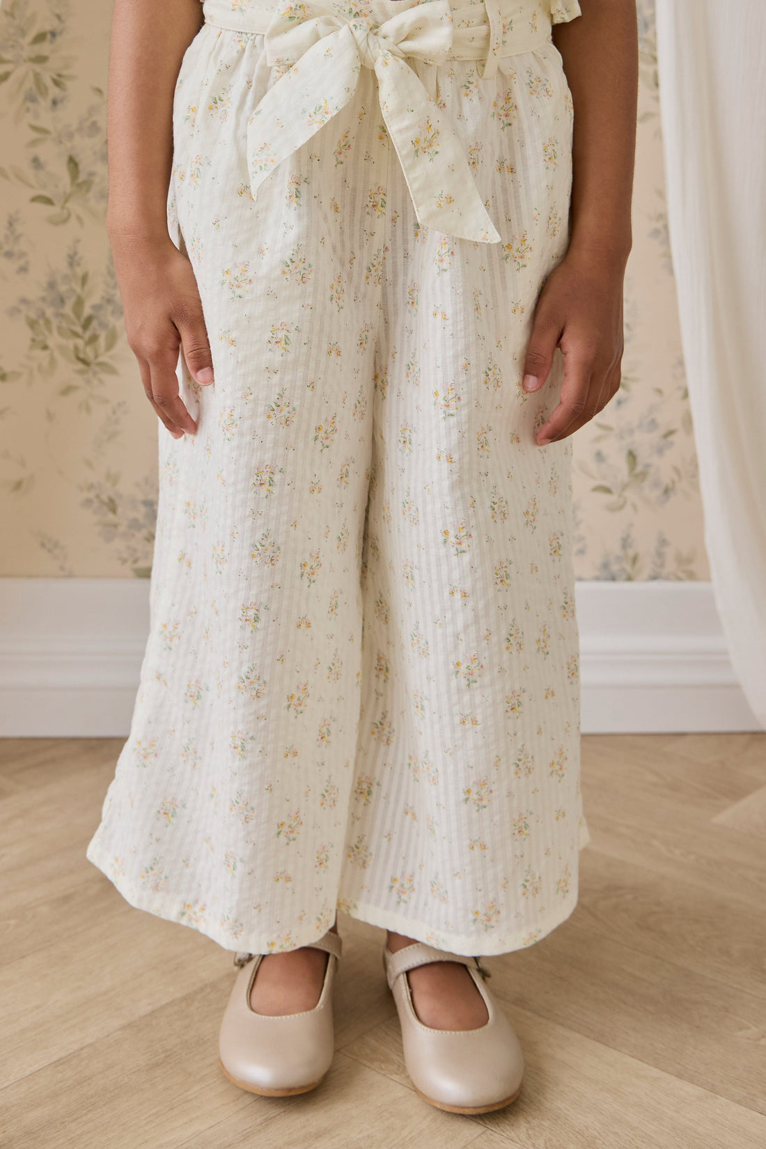 Organic Cotton Cosette Pant-Justine Parchment Childrens Pant from Jamie Kay USA