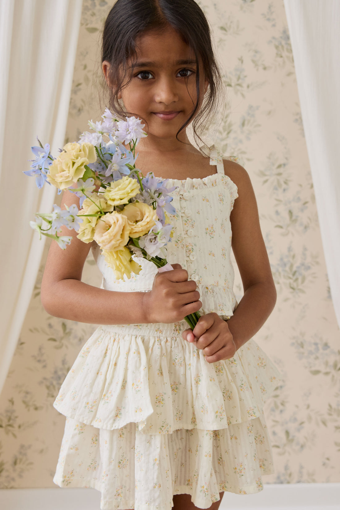 Organic Cotton Cosette Skirt-Justine Parchment Childrens Skirt from Jamie Kay USA