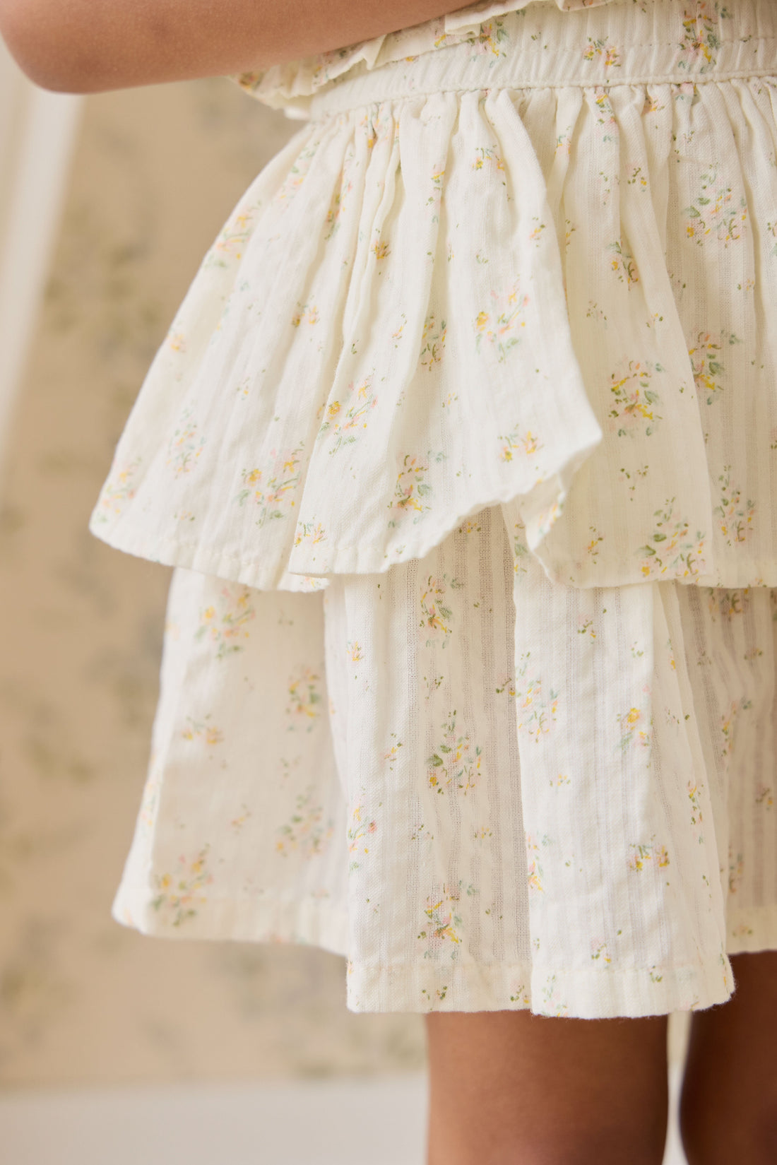 Organic Cotton Cosette Skirt-Justine Parchment Childrens Skirt from Jamie Kay USA