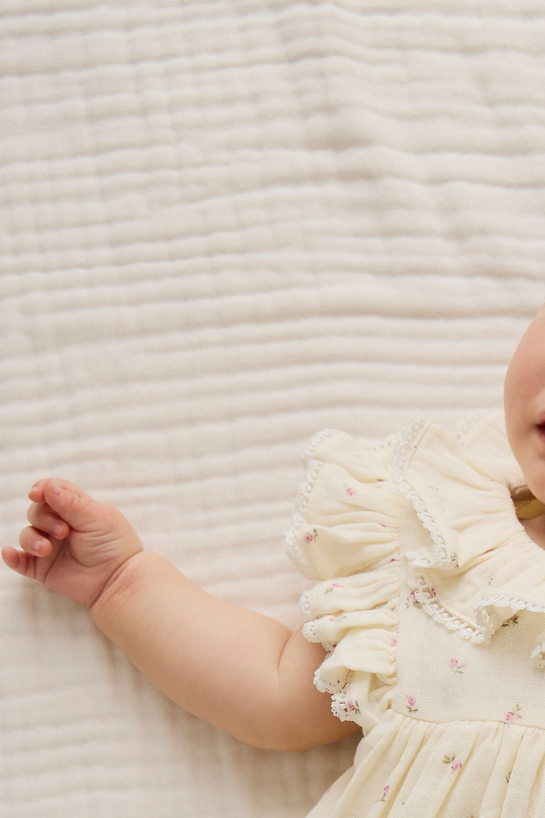 Organic Cotton Muslin Frannie Playsuit - Willow Rose Childrens Playsuit from Jamie Kay USA