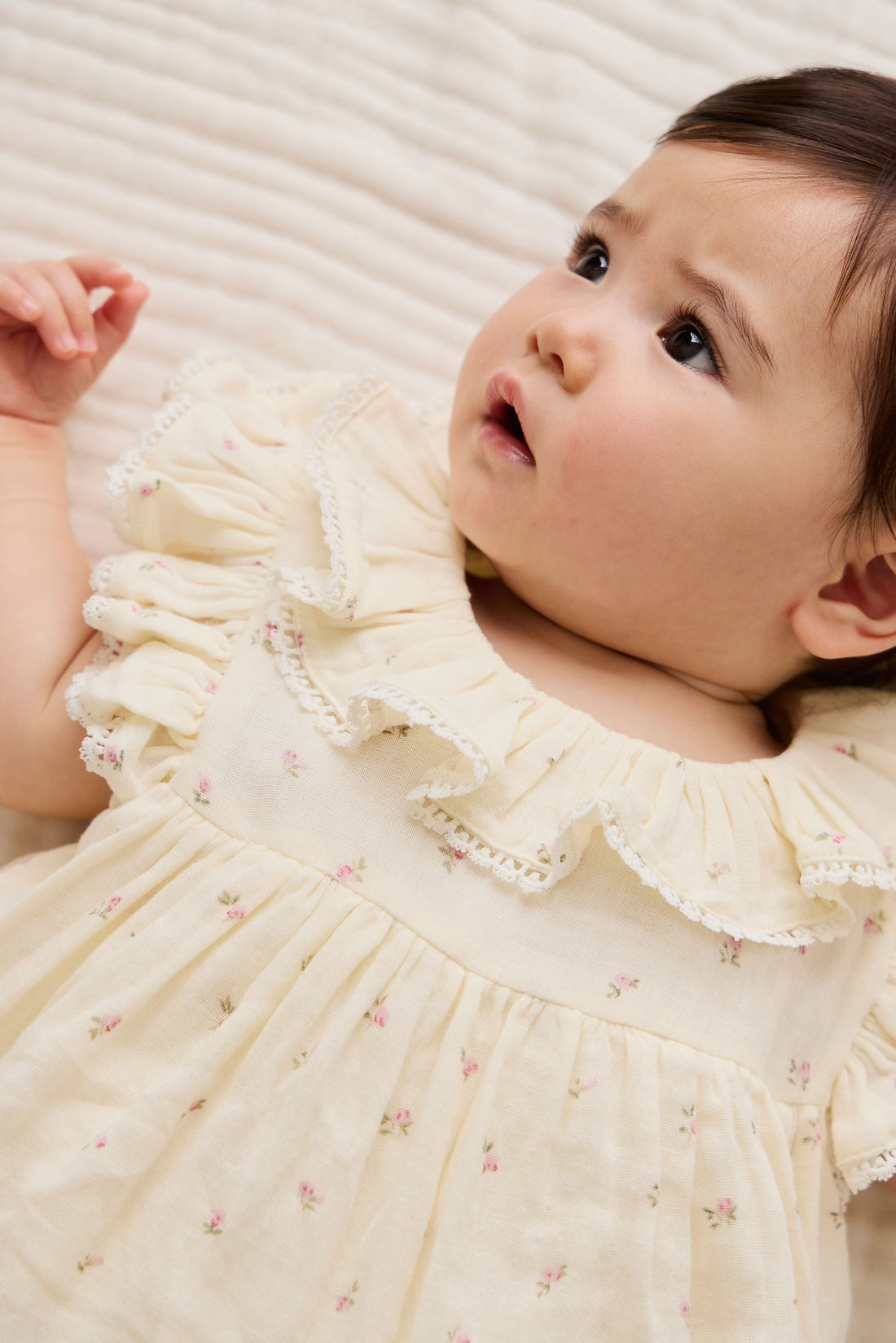 Organic Cotton Muslin Frannie Playsuit - Willow Rose Childrens Playsuit from Jamie Kay USA