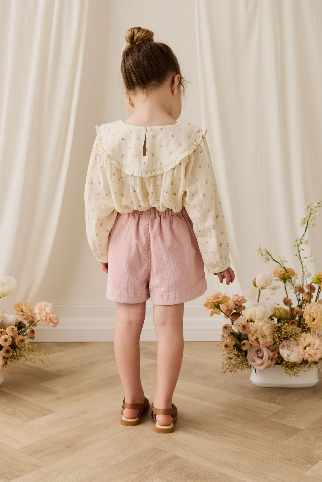 Organic Cotton Muslin Amira Blouse - Willow Rose Childrens Top from Jamie Kay USA