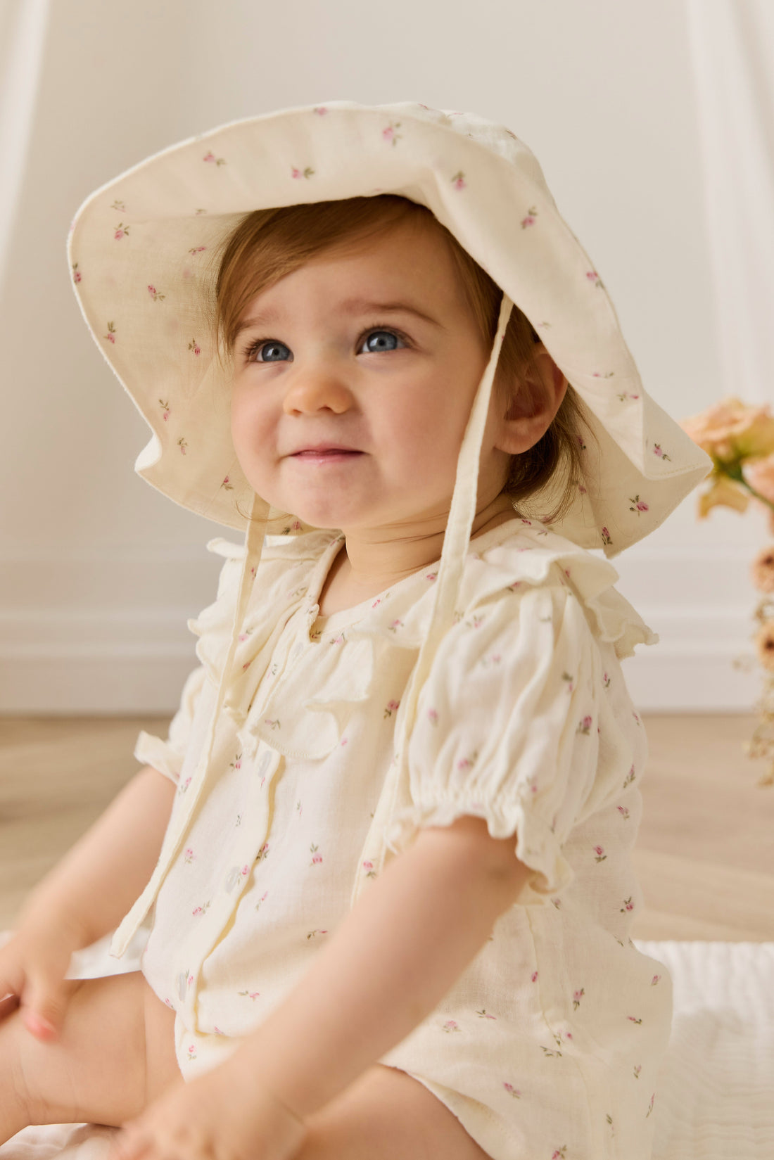 Organic Cotton Muslin Noelle Hat - Willow Rose Childrens Hat from Jamie Kay USA