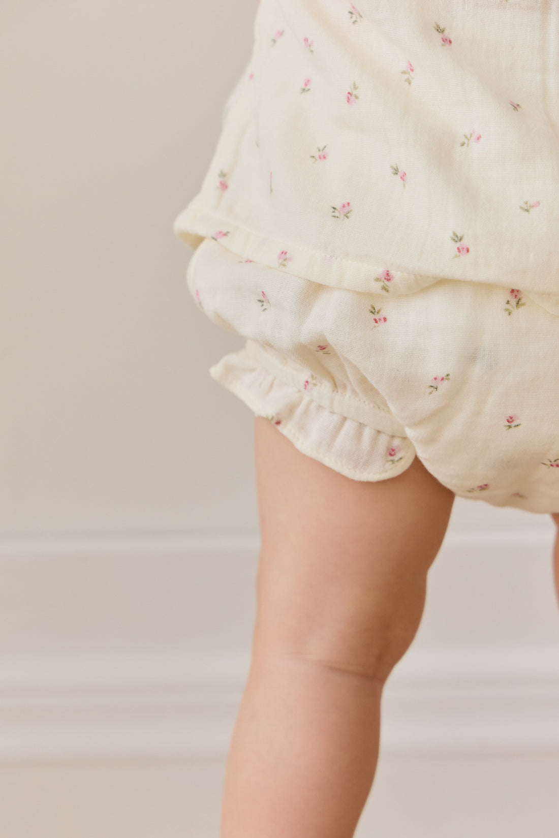 Organic Cotton Muslin Frill Bloomer - Willow Rose Childrens Bloomer from Jamie Kay USA