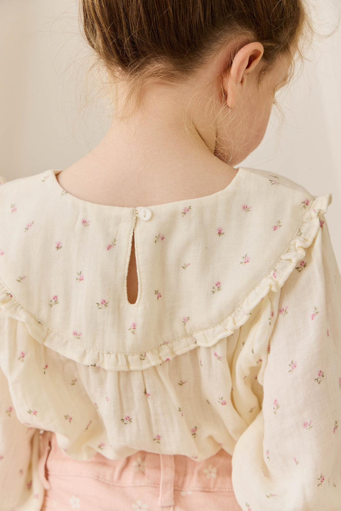 Organic Cotton Muslin Amira Blouse - Willow Rose Childrens Top from Jamie Kay USA