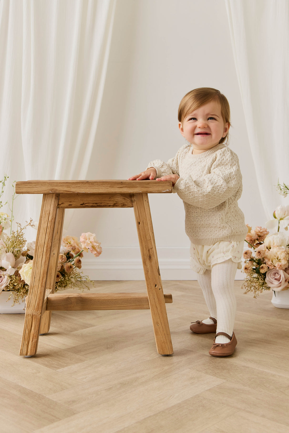 Organic Cotton Muslin Frill Bloomer - Willow Rose Childrens Bloomer from Jamie Kay USA