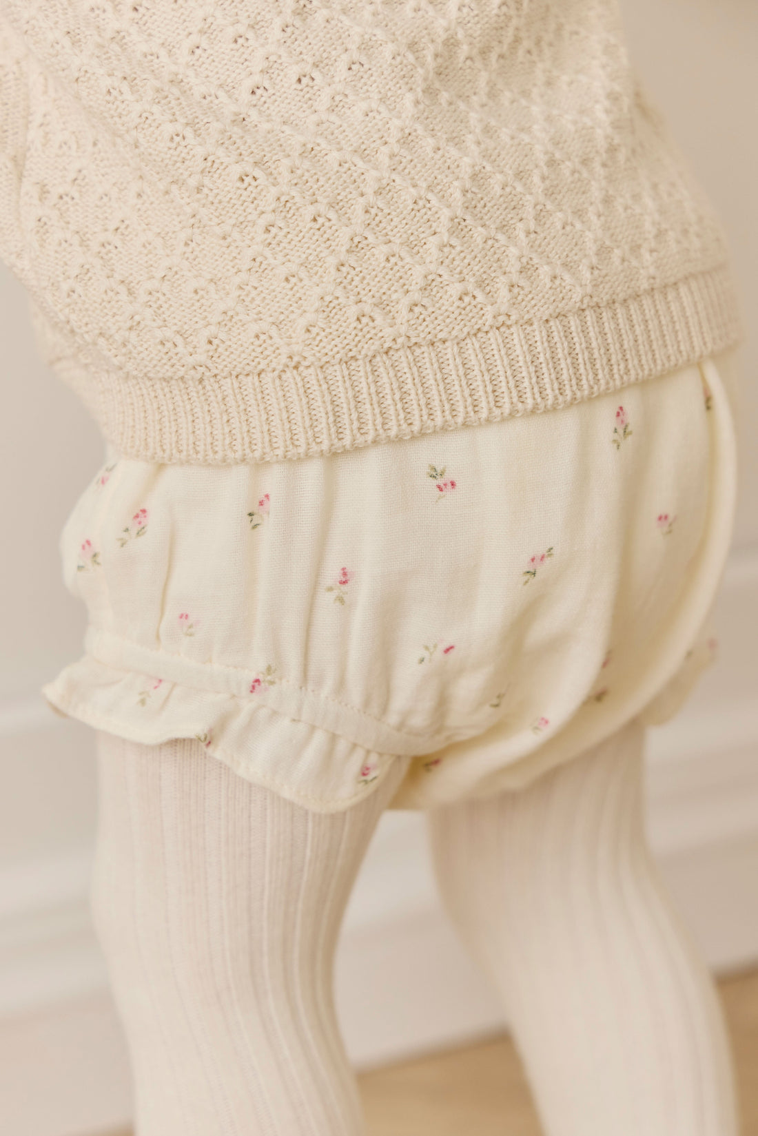 Organic Cotton Muslin Frill Bloomer - Willow Rose Childrens Bloomer from Jamie Kay USA