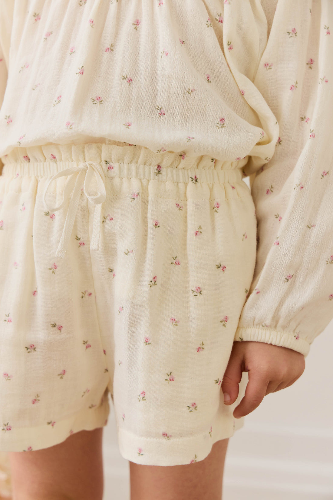 Organic Cotton Muslin Selah Short - Willow Rose Childrens Shorts from Jamie Kay USA
