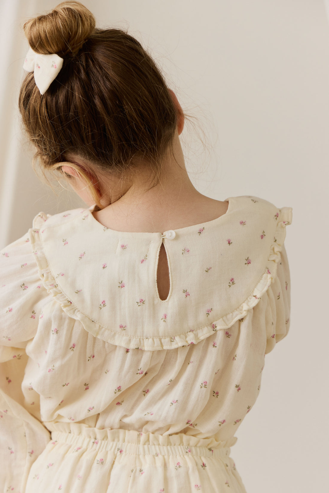 Organic Cotton Muslin Amira Blouse - Willow Rose Childrens Top from Jamie Kay USA