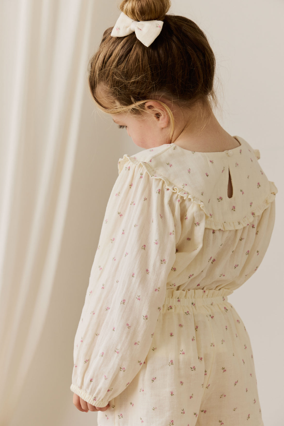 Organic Cotton Muslin Amira Blouse - Willow Rose Childrens Top from Jamie Kay USA