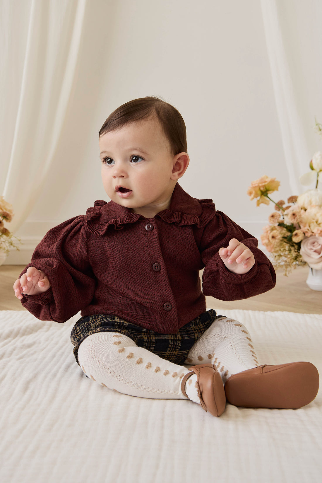 Bonnie Cardigan - Chocolate Chip Childrens Cardigan from Jamie Kay USA
