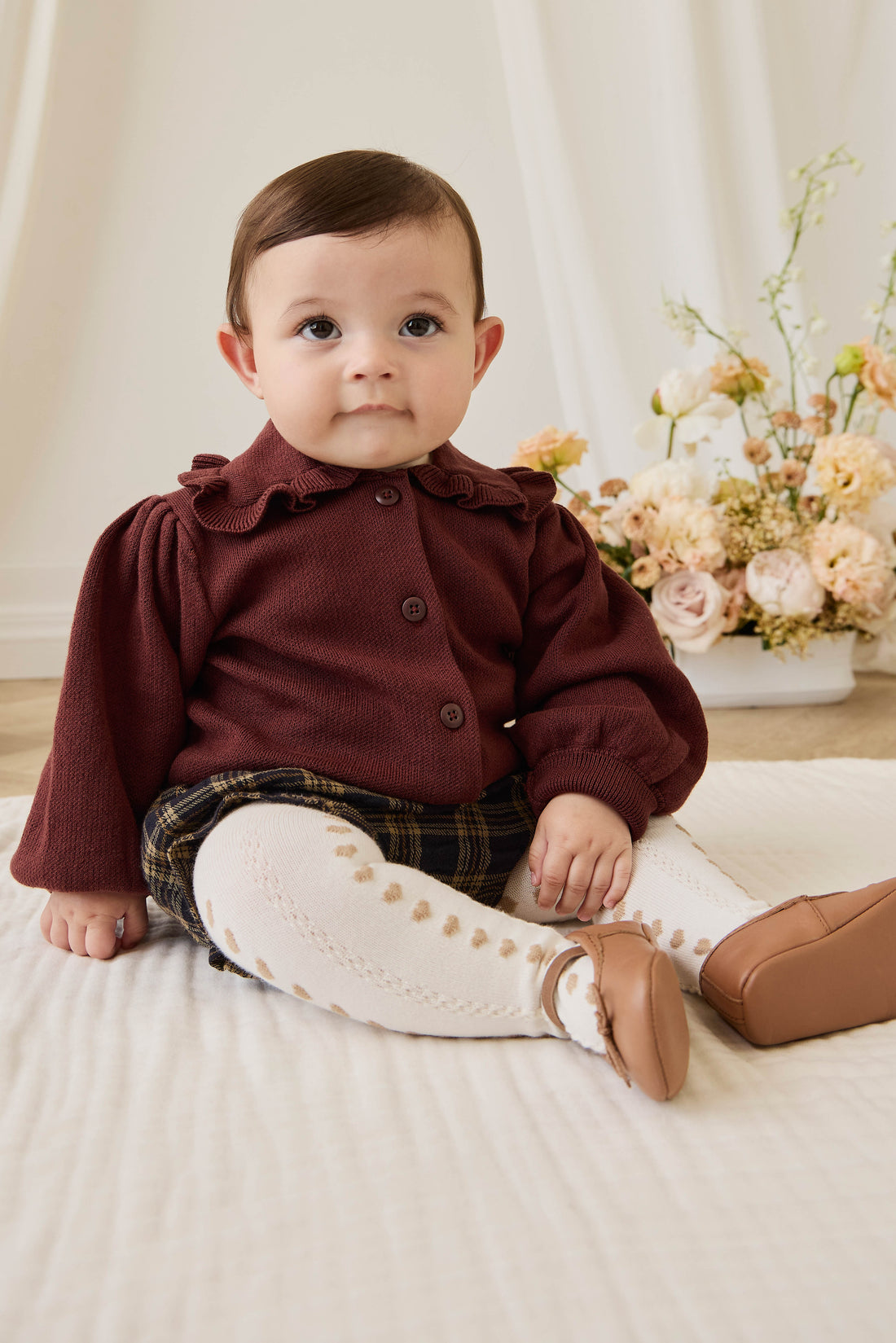 Bonnie Cardigan - Chocolate Chip Childrens Cardigan from Jamie Kay USA