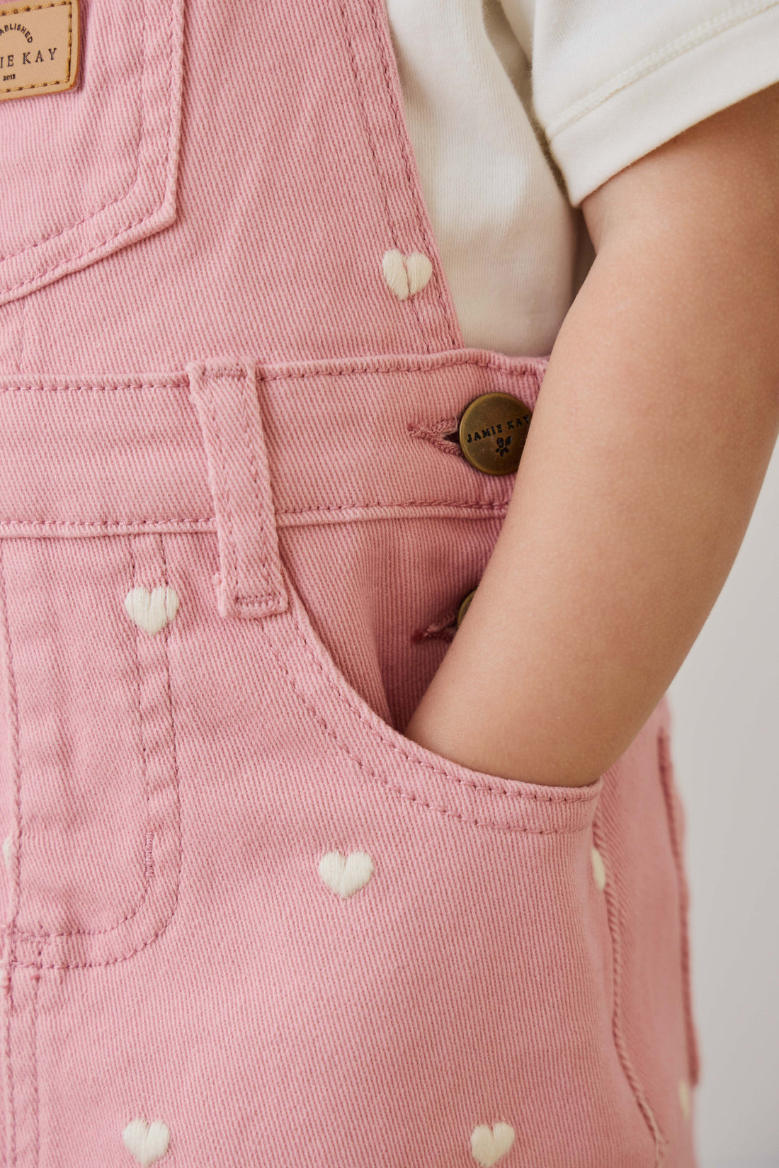 Classic Overall Dress - Petite Heart Rose Childrens Dress from Jamie Kay USA