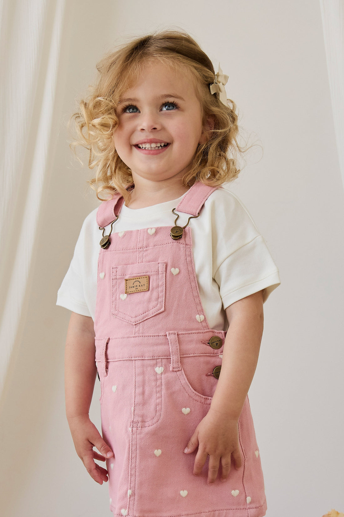 Classic Overall Dress - Petite Heart Rose Childrens Dress from Jamie Kay USA