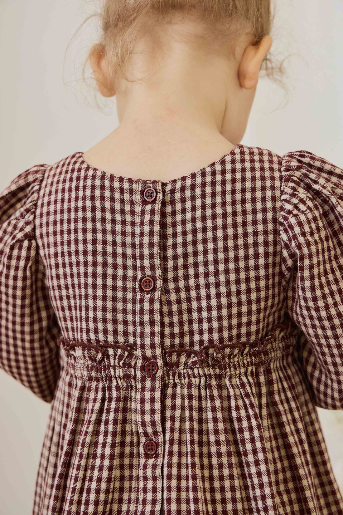 Organic Cotton Cecile Dress - Cinnamon Gingham Childrens Dress from Jamie Kay USA