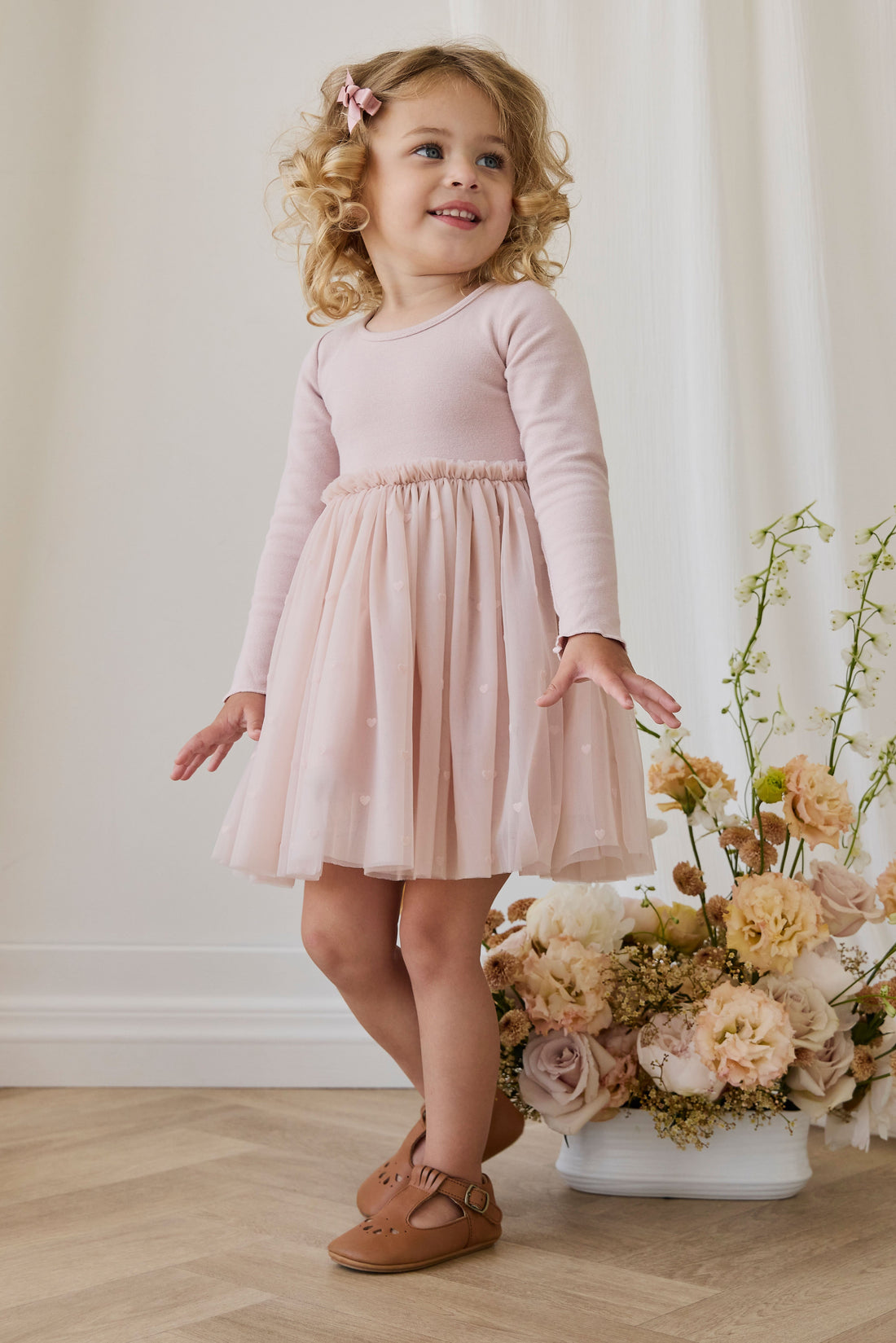 Anna Tulle Dress - Petite Heart Rosie Childrens Dress from Jamie Kay USA