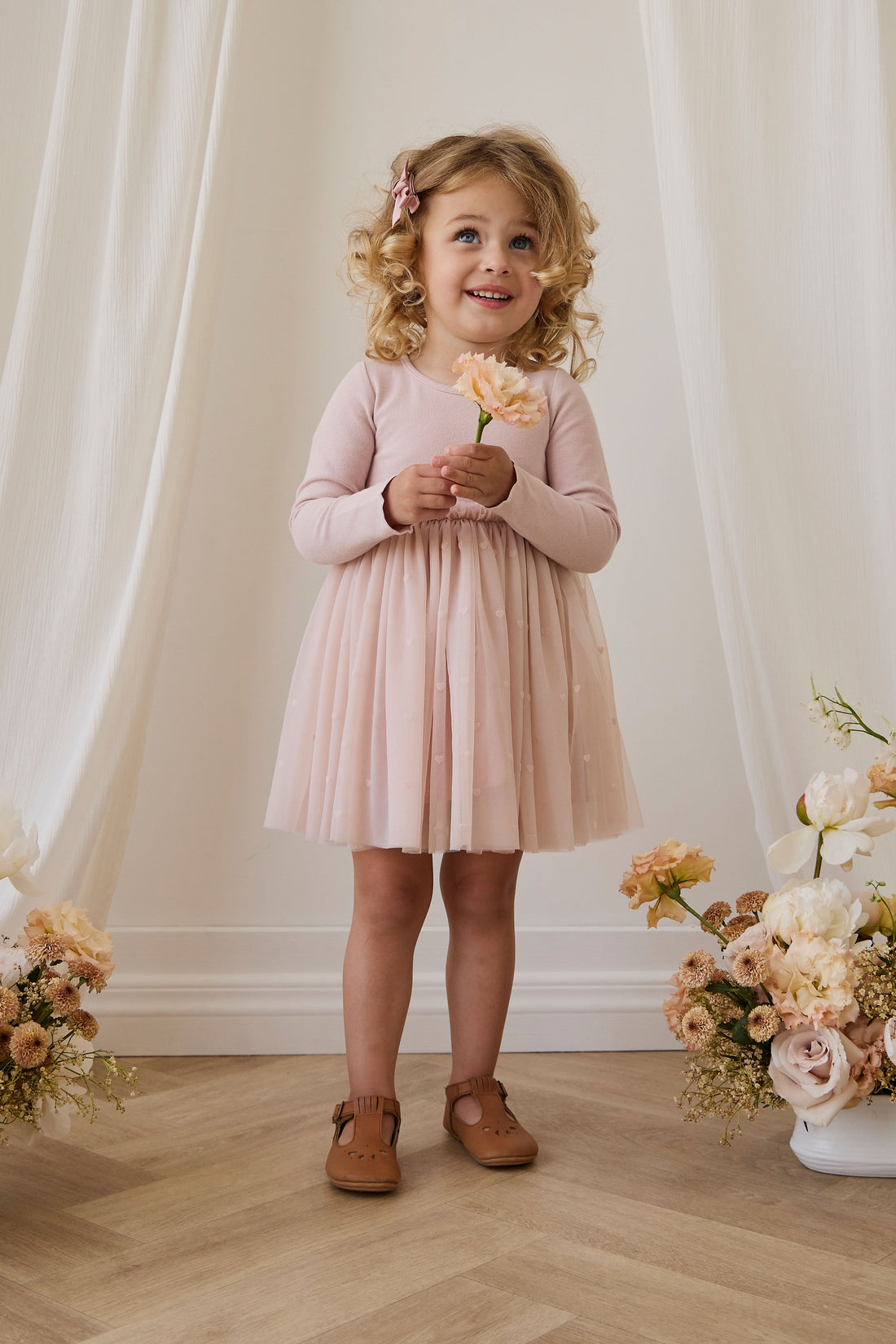 Anna Tulle Dress - Petite Heart Rosie Childrens Dress from Jamie Kay USA