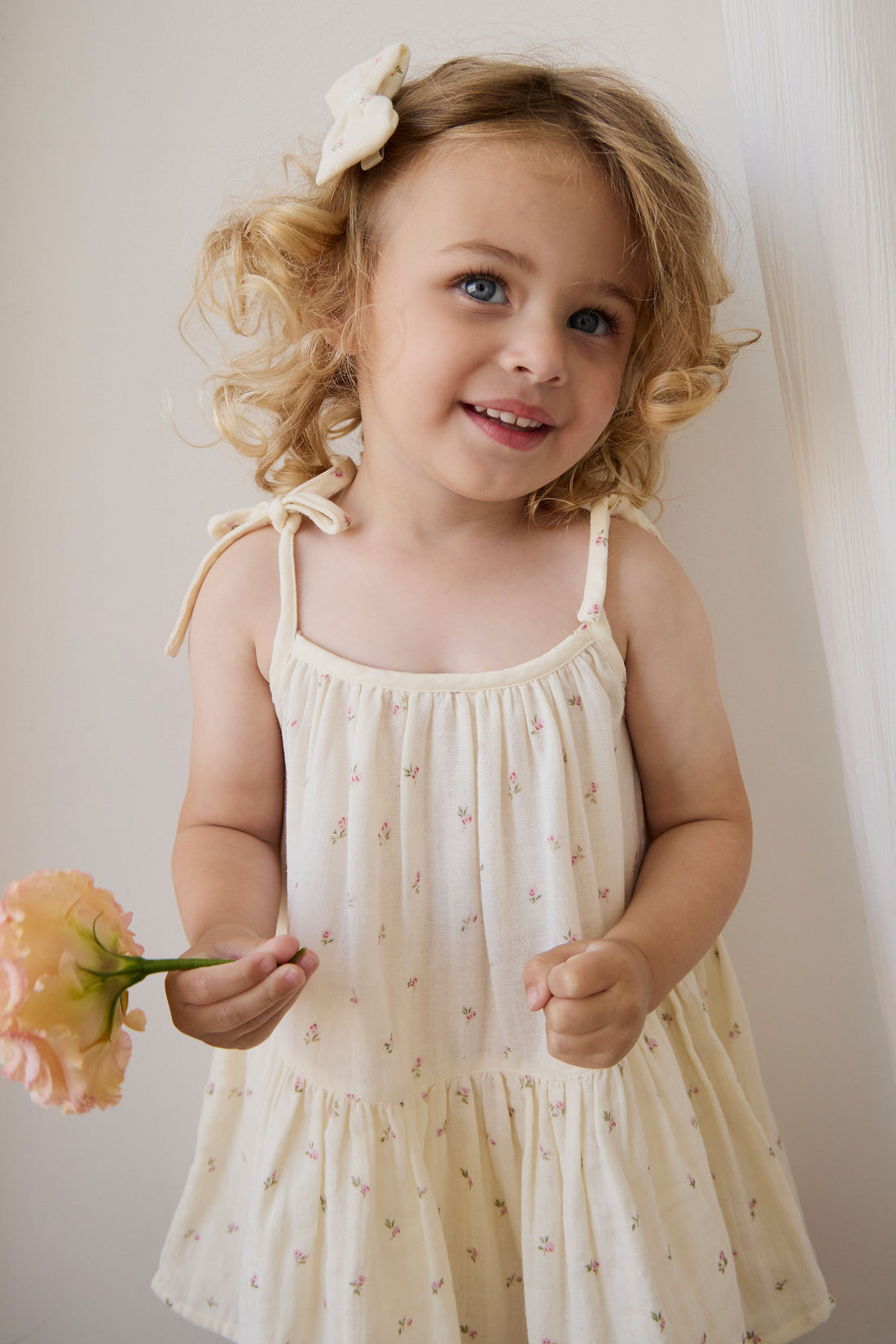 Organic Cotton Muslin Winnie Dress - Willow Rose Childrens Dress from Jamie Kay USA