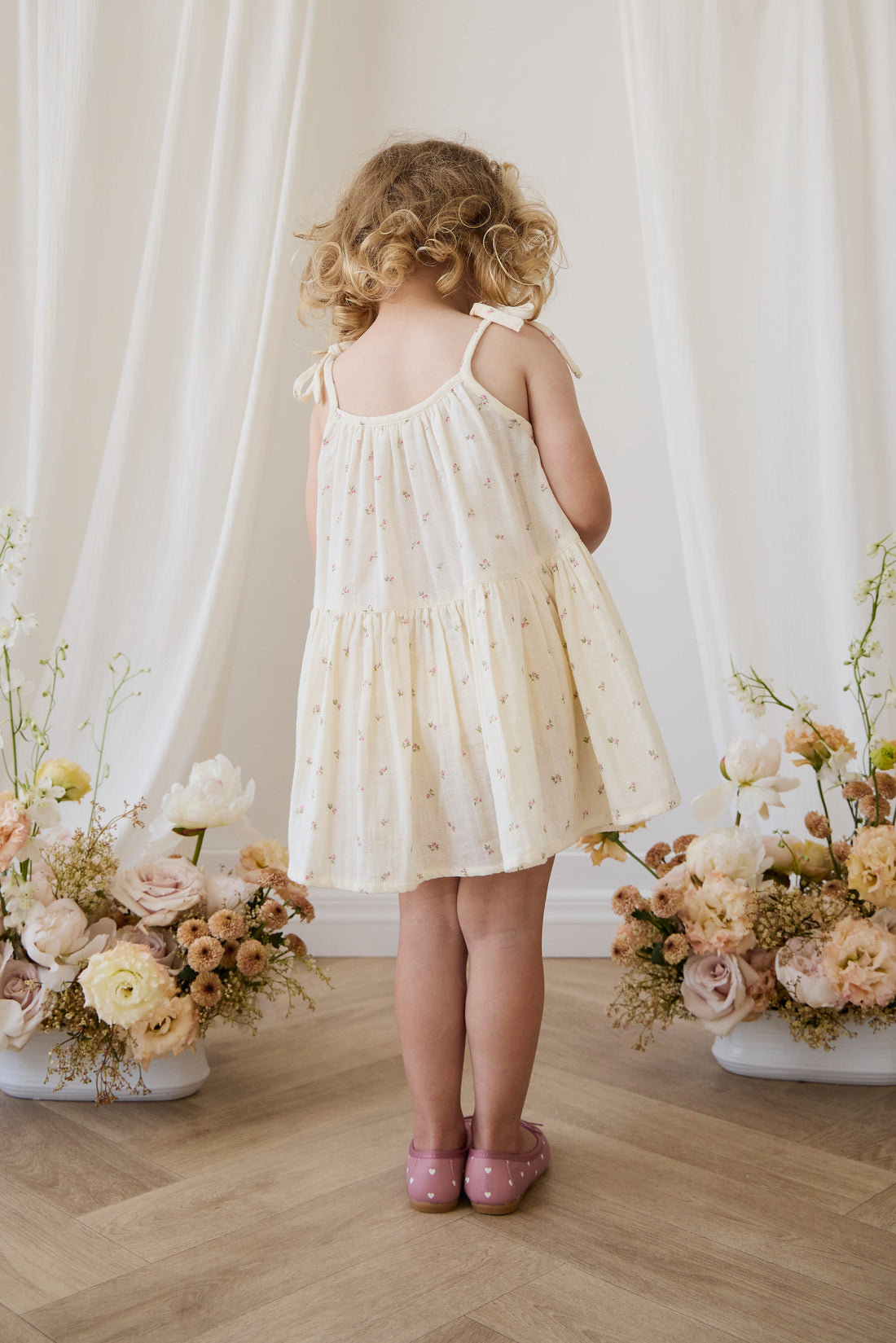 Organic Cotton Muslin Winnie Dress - Willow Rose Childrens Dress from Jamie Kay USA