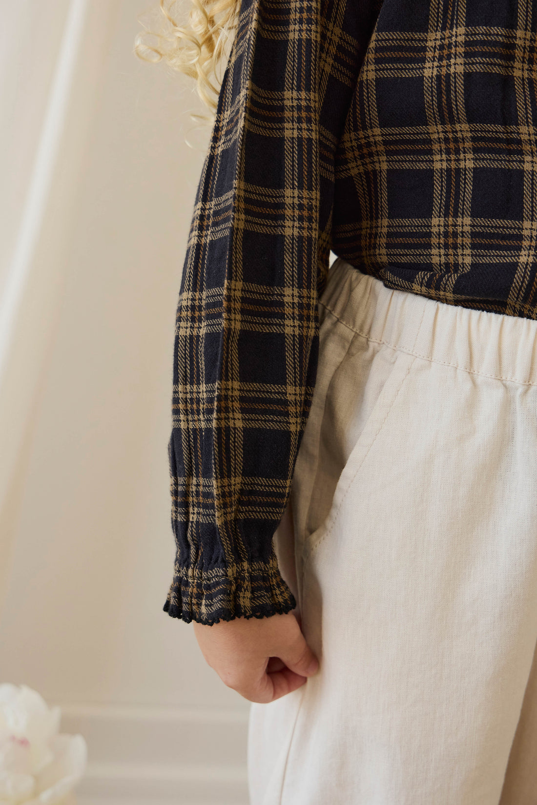 Organic Cotton Cecile Top - Woodland Check Childrens Top from Jamie Kay USA