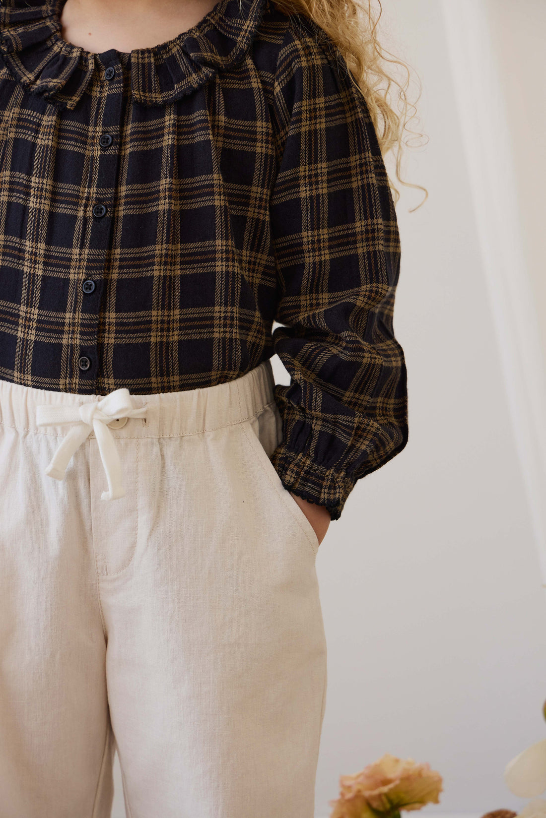Organic Cotton Cecile Top - Woodland Check Childrens Top from Jamie Kay USA