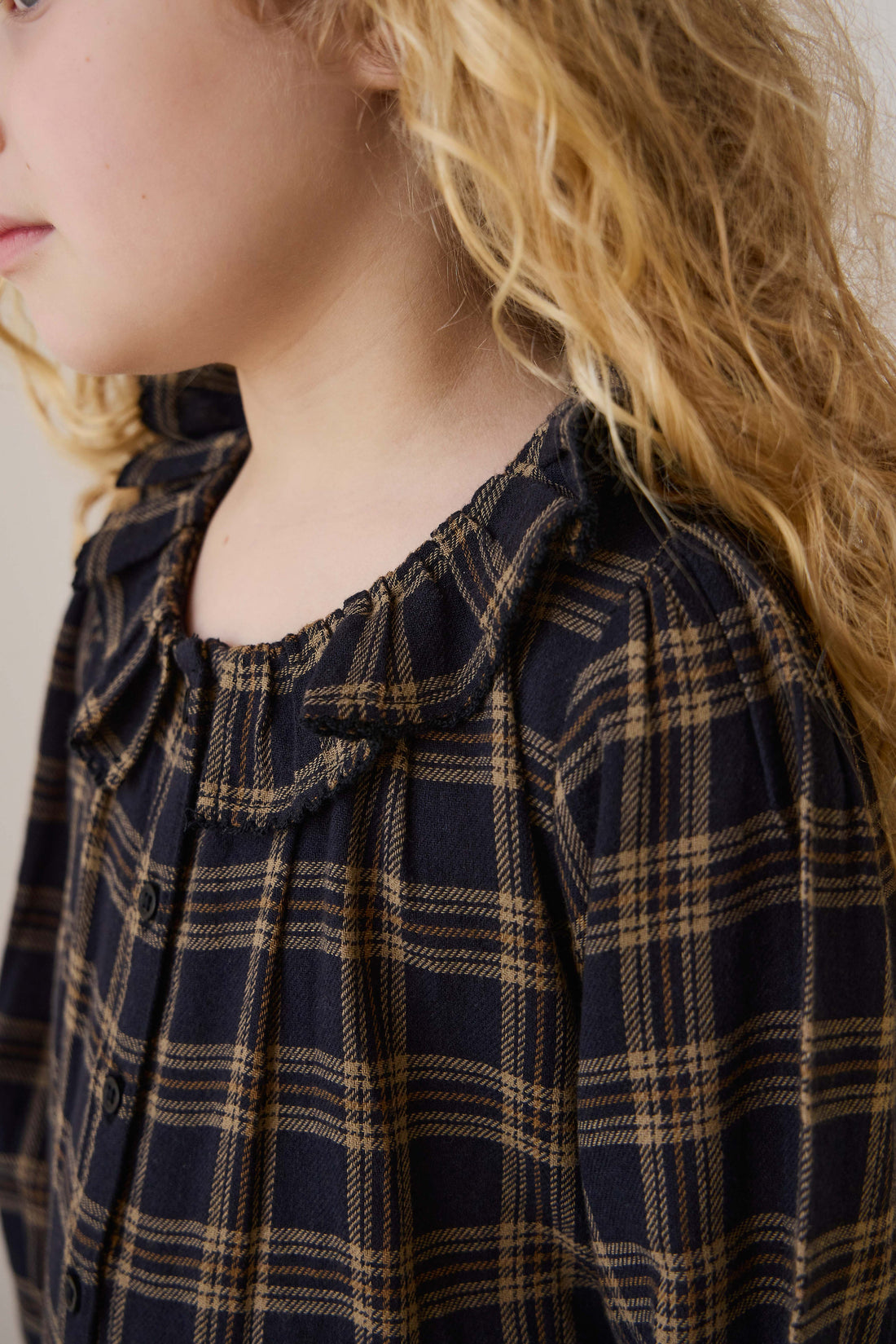 Organic Cotton Cecile Top - Woodland Check Childrens Top from Jamie Kay USA