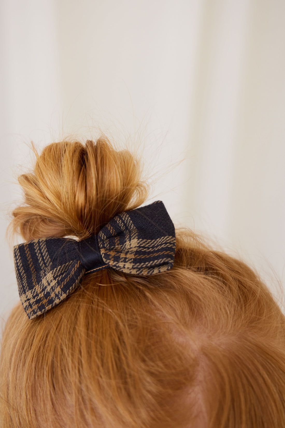 Organic Cotton Desiree Bow - Woodland Check Childrens Hair Accessories from Jamie Kay USA
