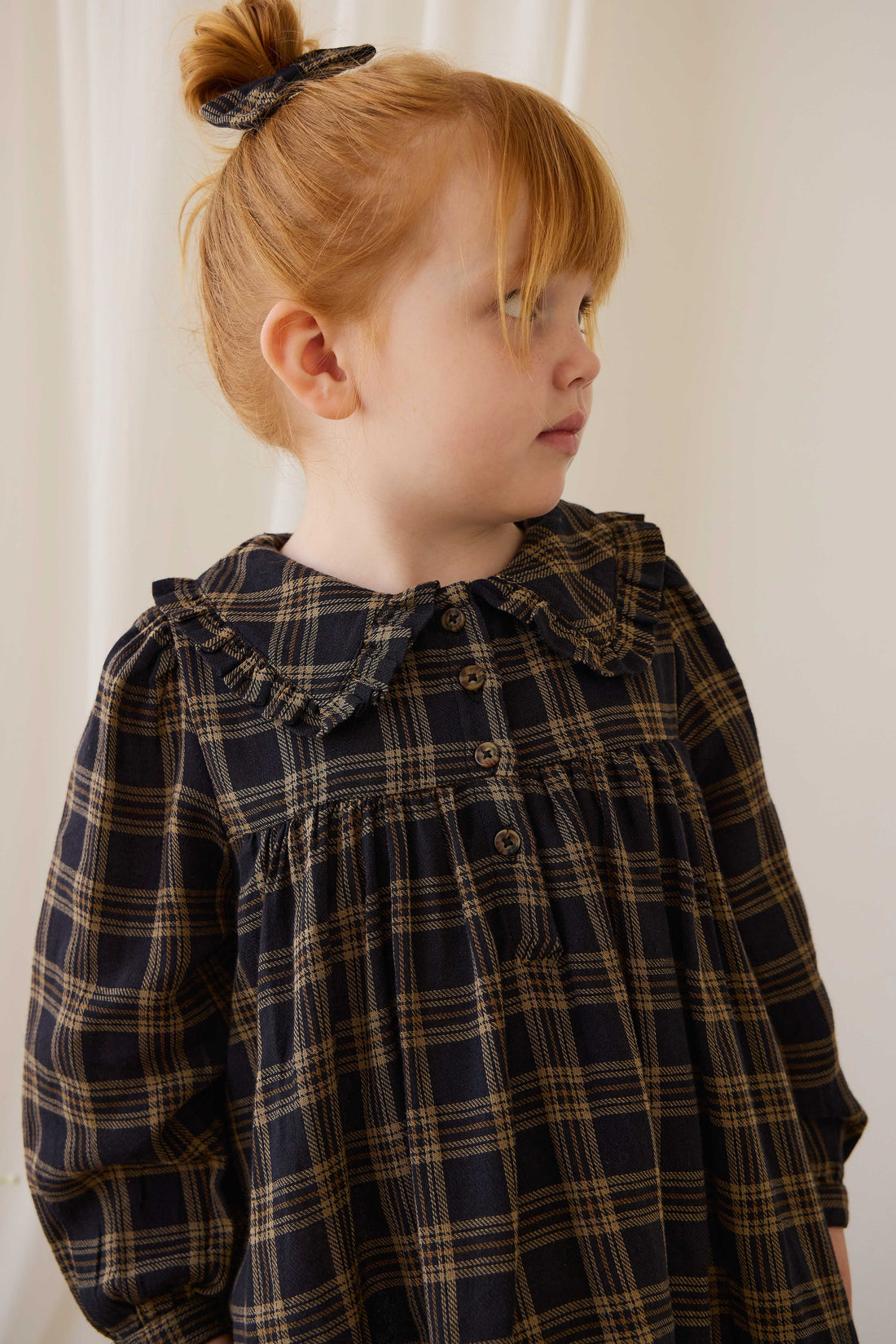 Organic Cotton Ira Dress - Woodland Check Childrens Dress from Jamie Kay USA