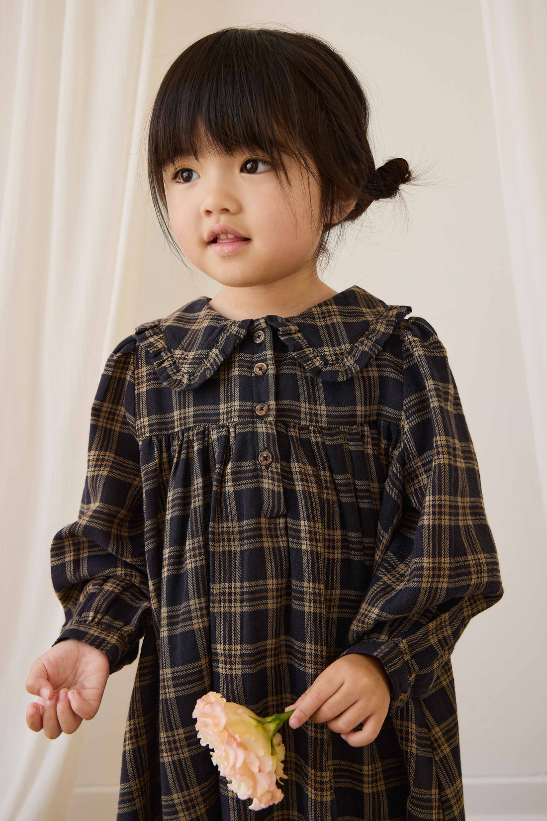 Organic Cotton Ira Dress - Woodland Check Childrens Dress from Jamie Kay USA