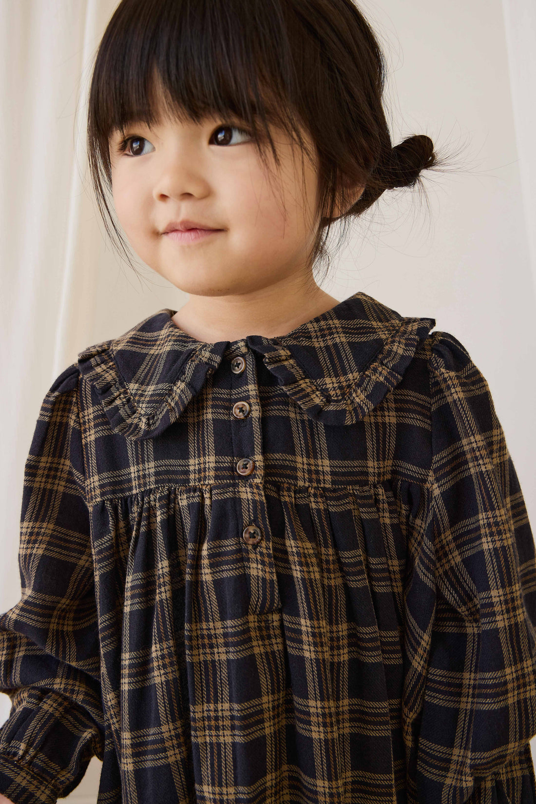 Organic Cotton Ira Dress - Woodland Check Childrens Dress from Jamie Kay USA