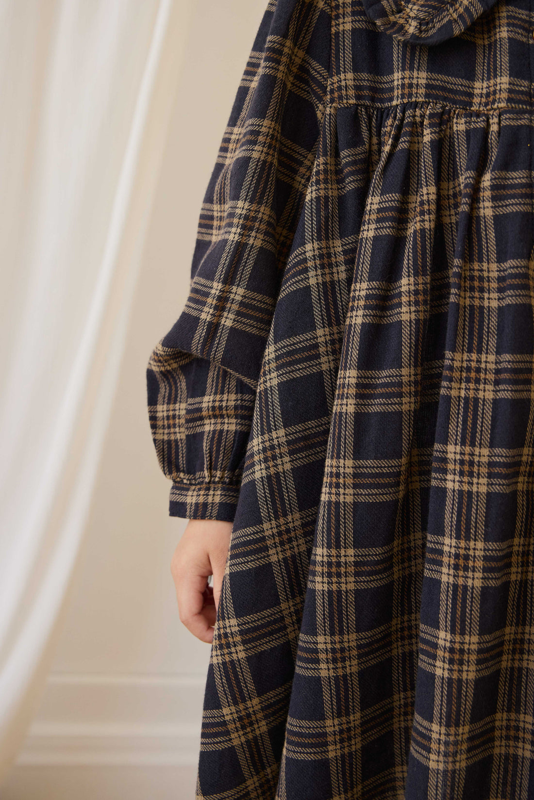 Organic Cotton Ira Dress - Woodland Check Childrens Dress from Jamie Kay USA