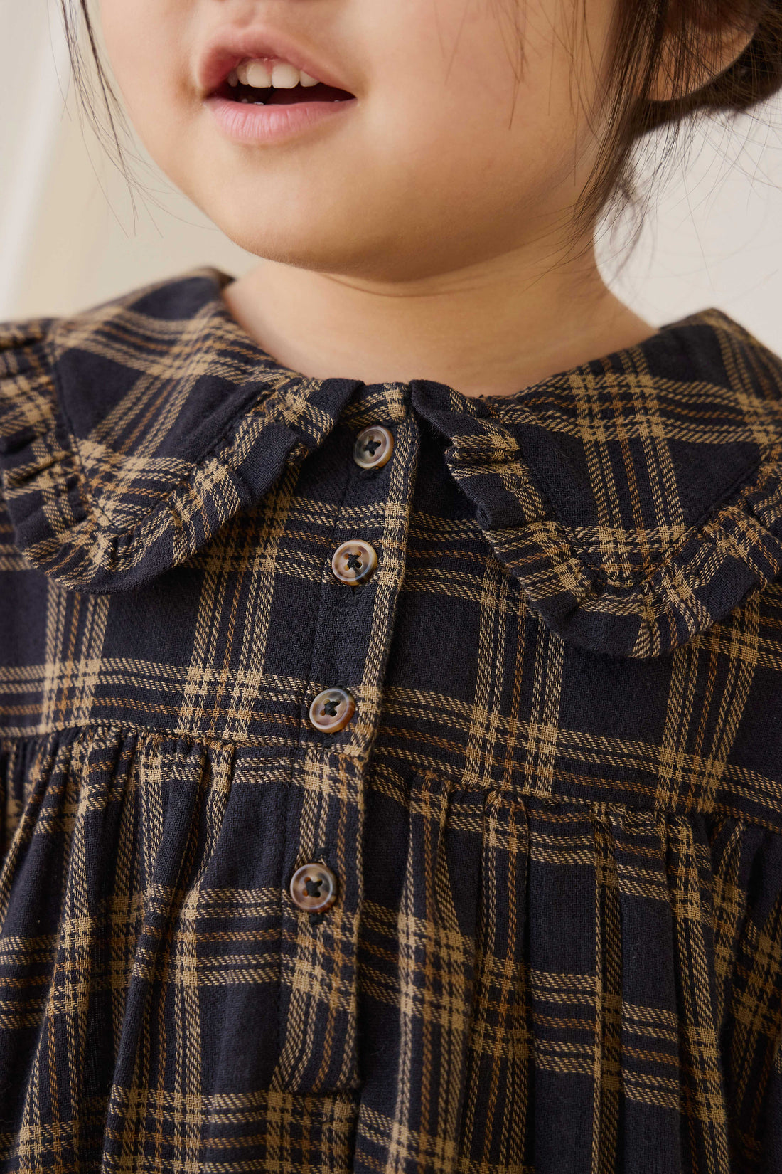 Organic Cotton Ira Dress - Woodland Check Childrens Dress from Jamie Kay USA