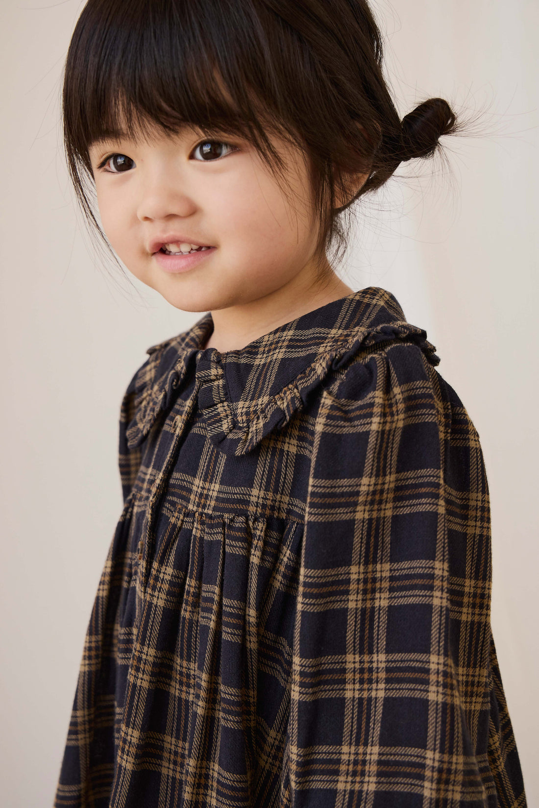 Organic Cotton Ira Dress - Woodland Check Childrens Dress from Jamie Kay USA