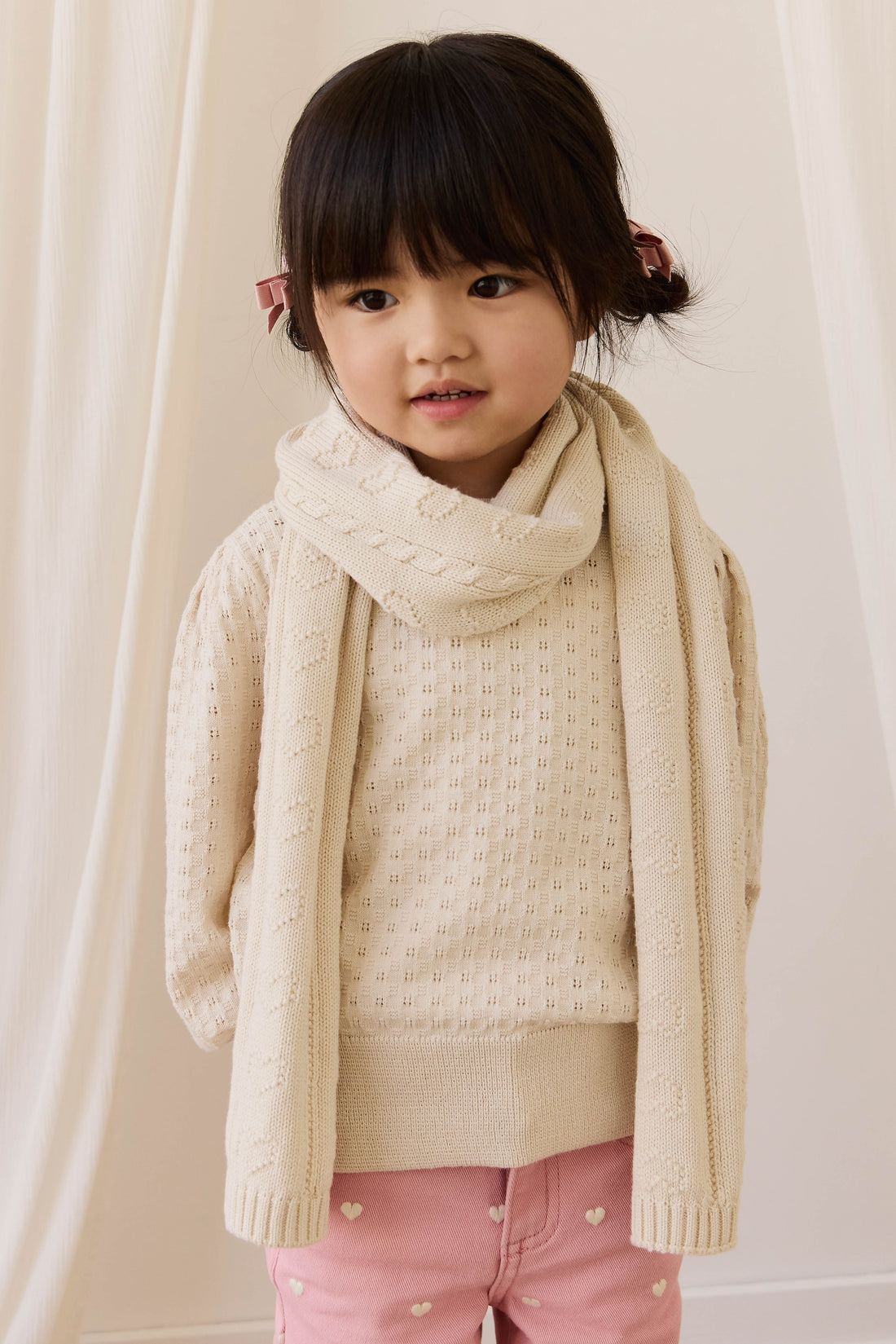 Lindsay Scarf - Vanilla Childrens Scarf from Jamie Kay USA