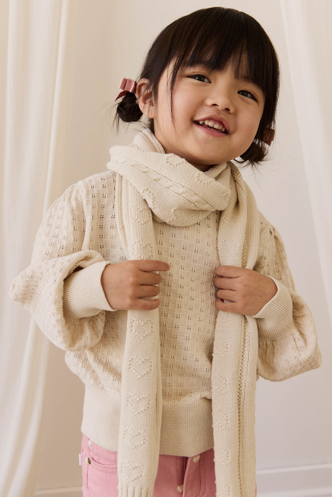 Lindsay Scarf - Vanilla Childrens Scarf from Jamie Kay USA