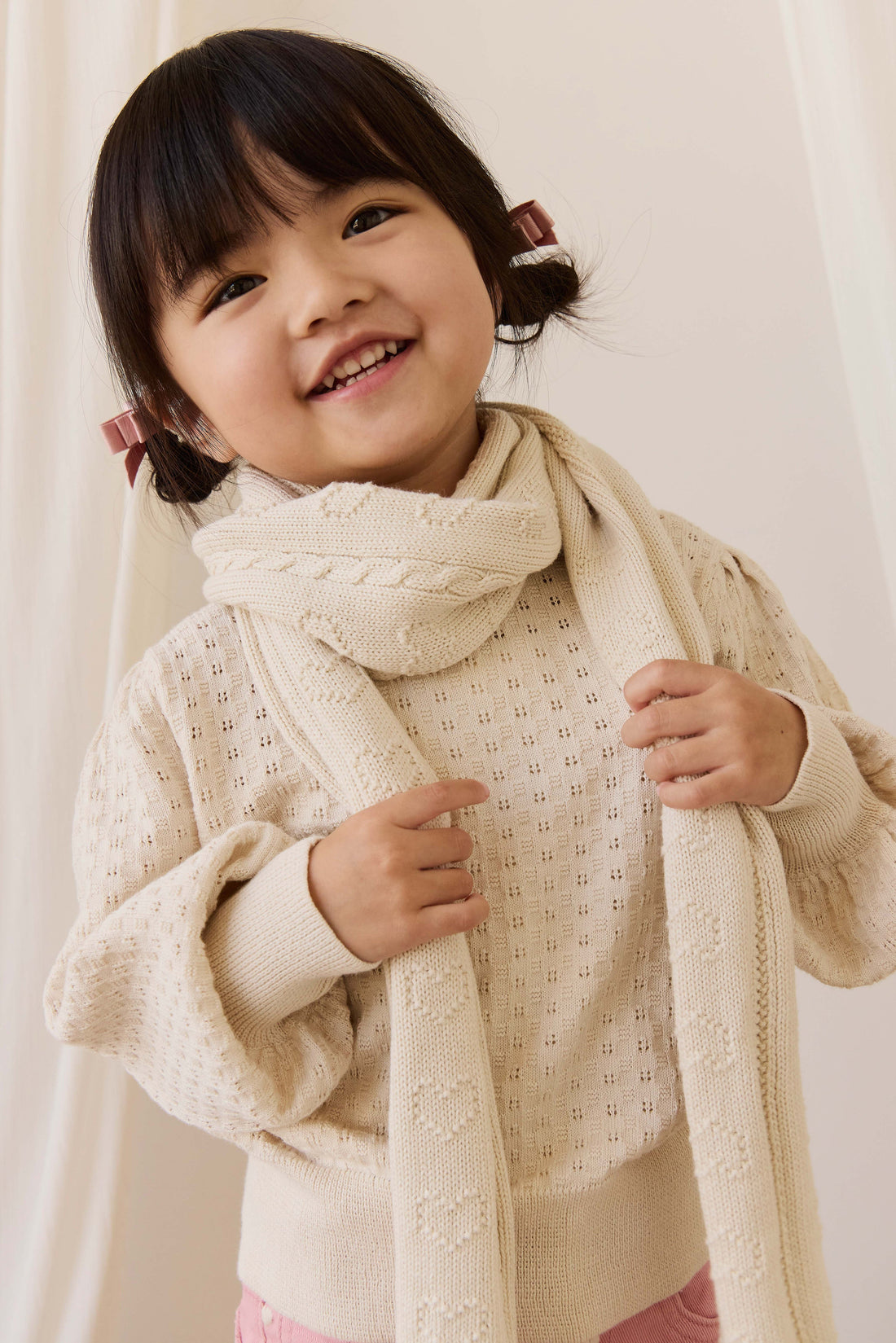 Lindsay Scarf - Vanilla Childrens Scarf from Jamie Kay USA