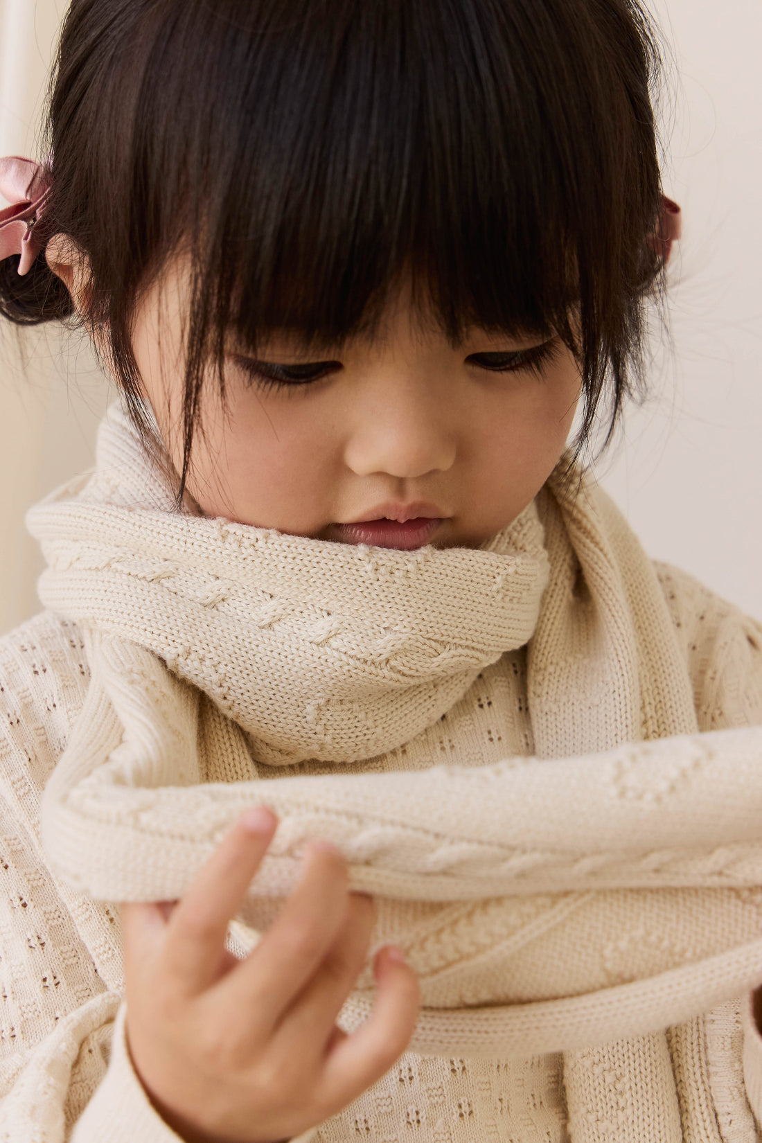 Lindsay Scarf - Vanilla Childrens Scarf from Jamie Kay USA