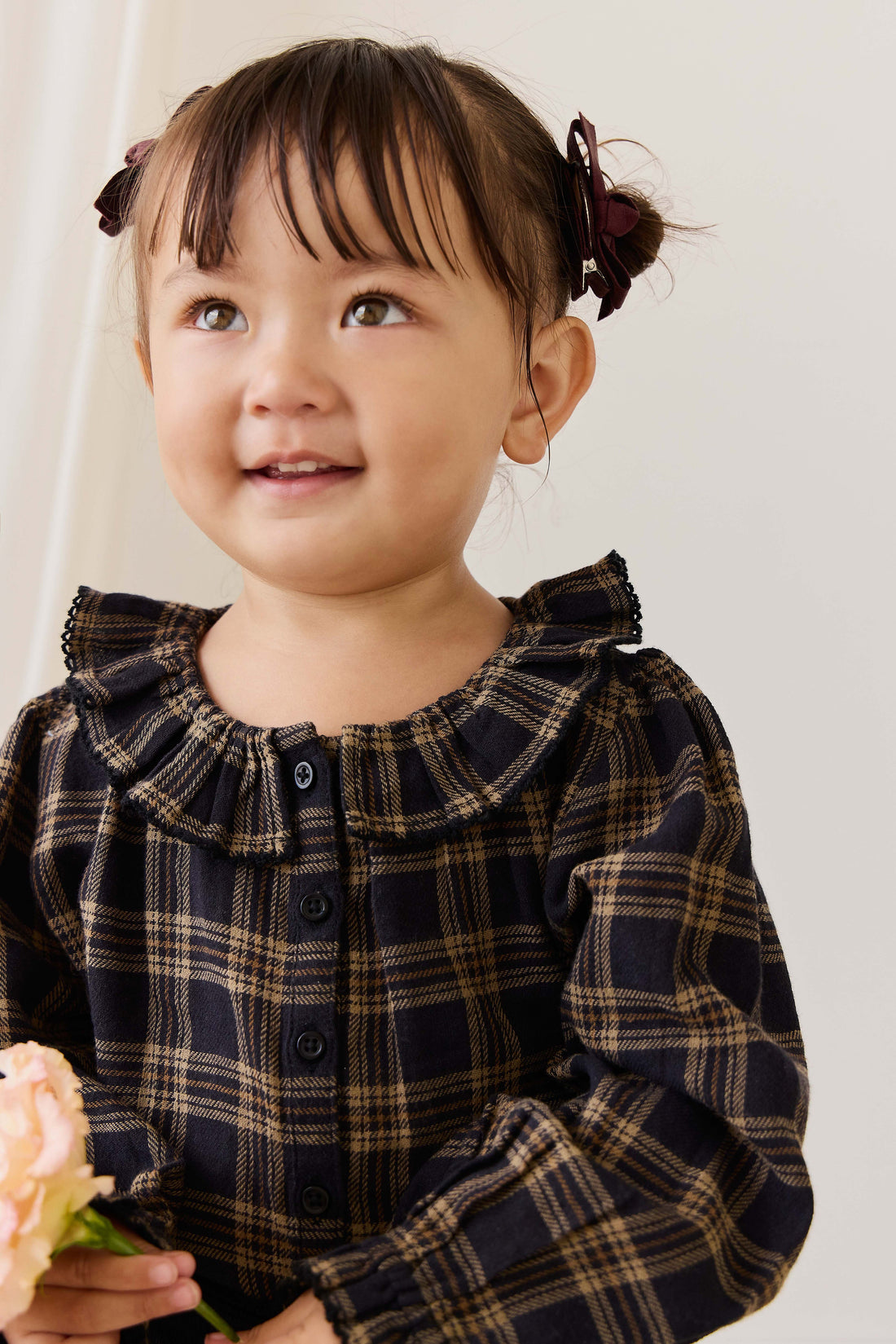 Organic Cotton Cecile Top - Woodland Check Childrens Top from Jamie Kay USA