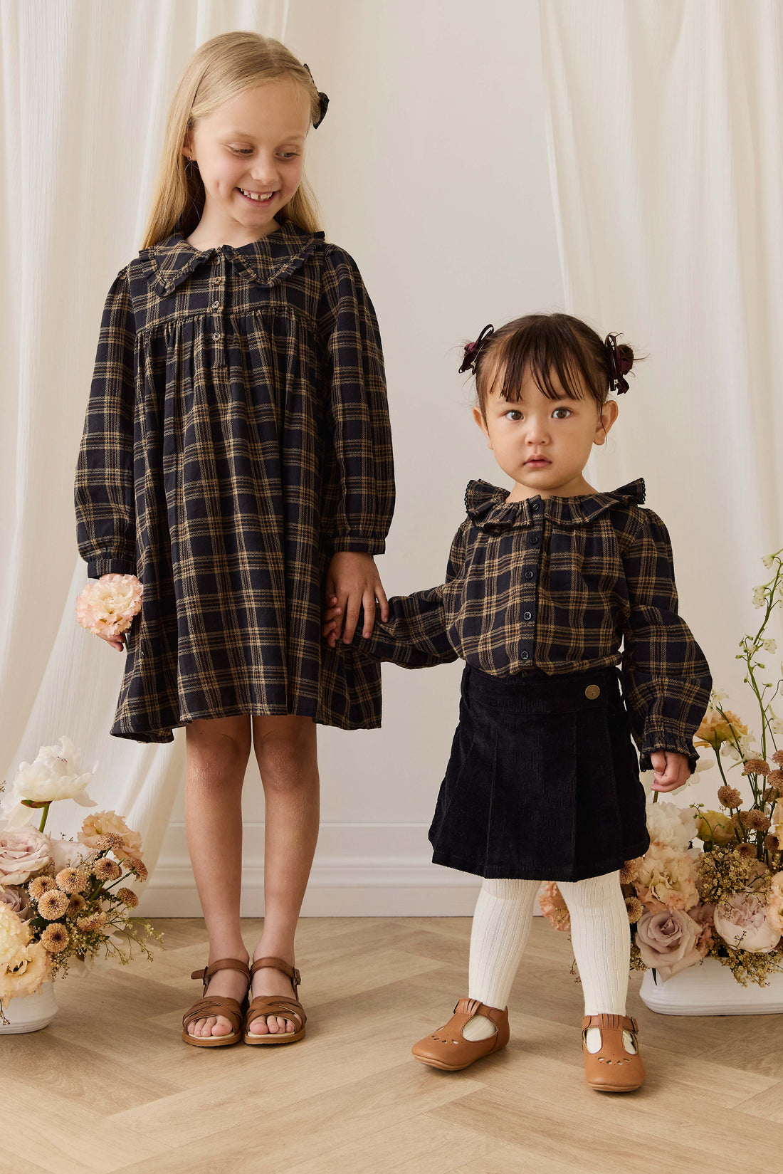 Organic Cotton Cecile Top - Woodland Check Childrens Top from Jamie Kay USA