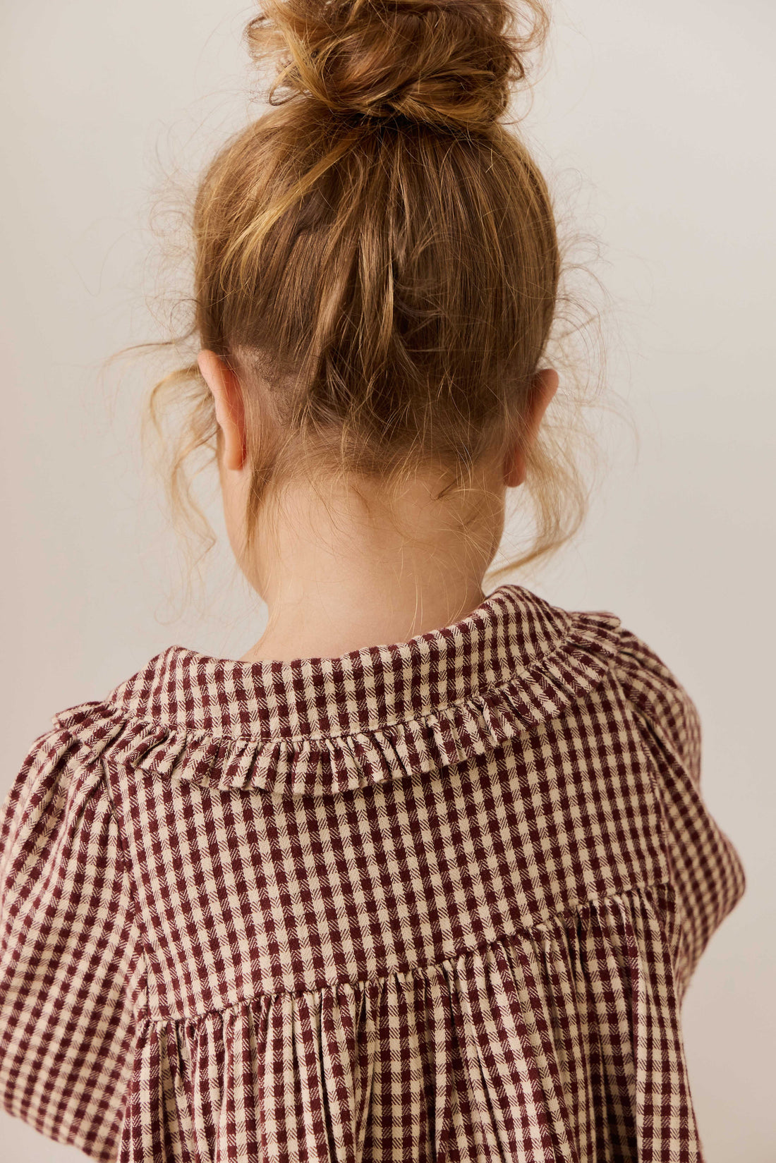 Organic Cotton Ira Dress - Cinnamon Gingham Childrens Dress from Jamie Kay USA