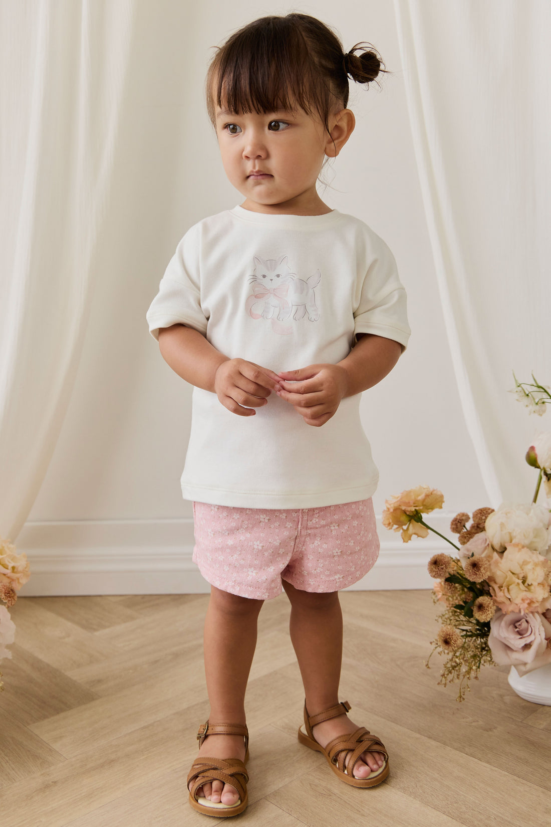 Kora Short-Paula Powder Childrens Shorts from Jamie Kay USA