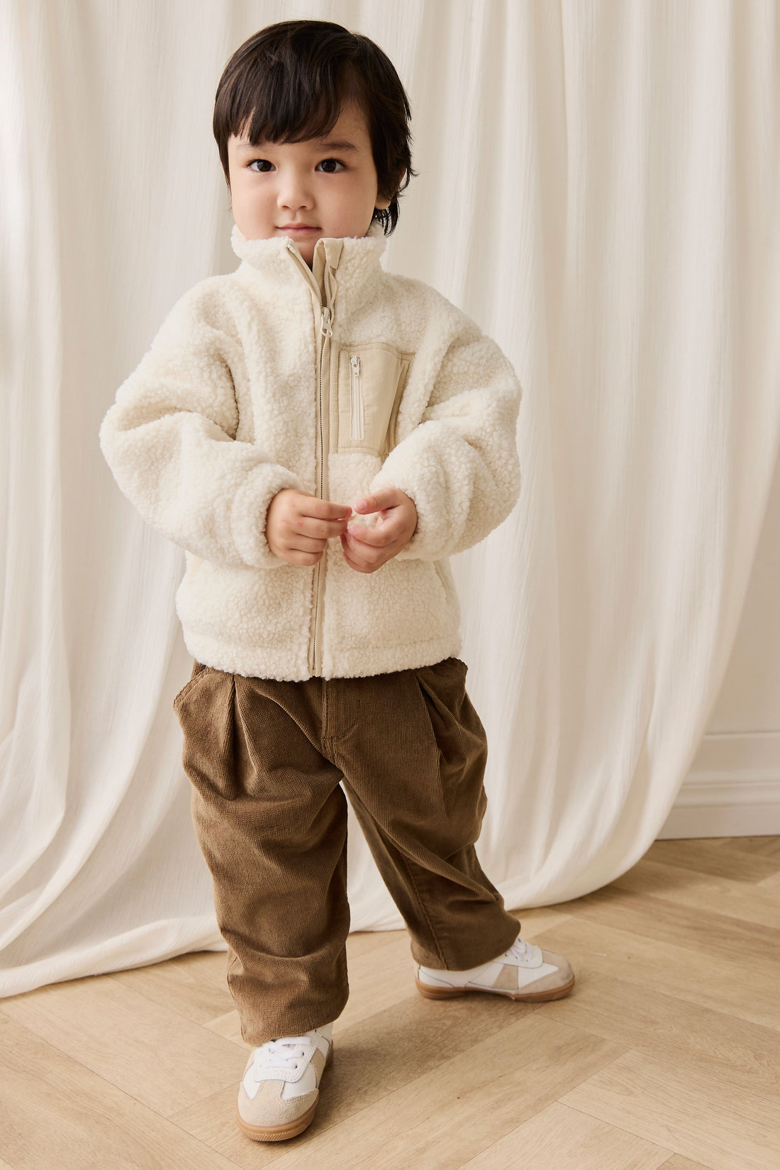 Ezra Sherpa Jacket-Natural Childrens Jacket from Jamie Kay USA