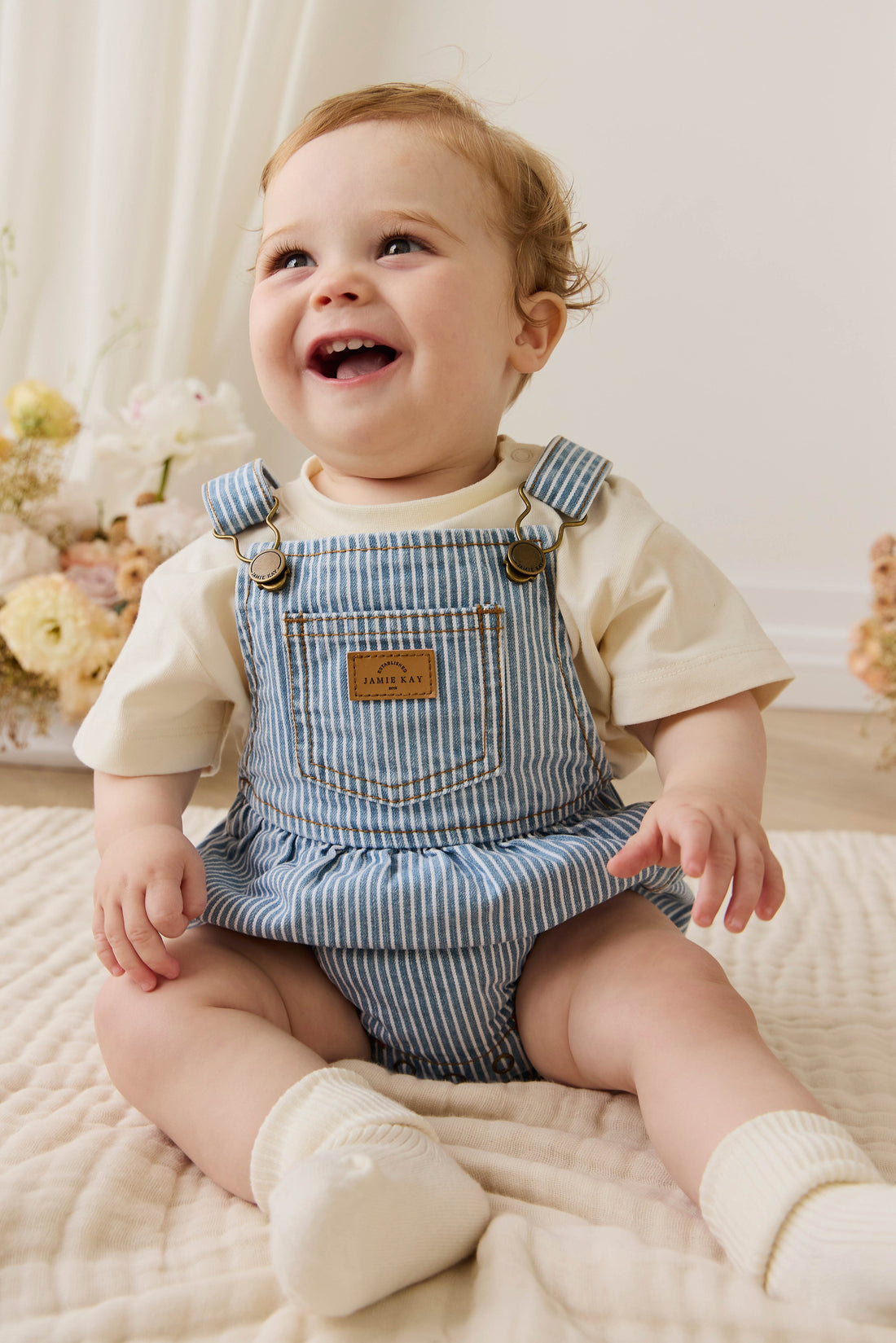 Pax Playsuit - Holiday Stripe Childrens Playsuit from Jamie Kay USA